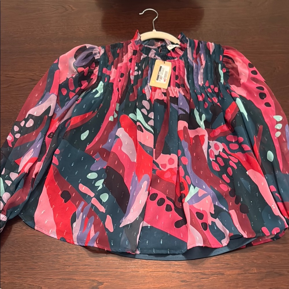 Crosby by Mollie Burch Atwood Multi Blouse Festival XS